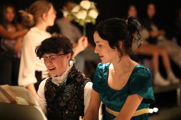 Gage Blackerby, left, played Mr. Darcy and Eva Crane, right, played Lizzie Bennet in Glenn's production of Pride and Prejudice.