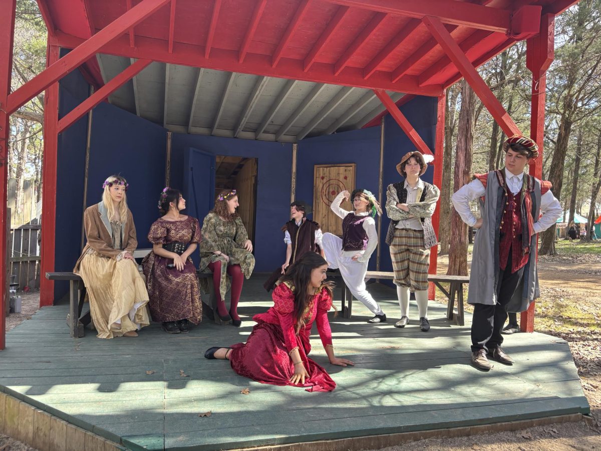 Theater kids perform at the opening weekend of the Sherwood Forest Faire in Paige, TX on March 1. 